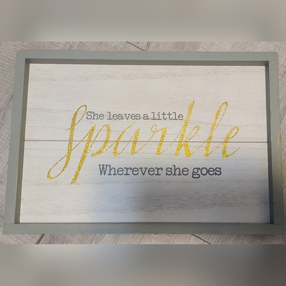 She Sparkles” Wall Decor & Be Awesome Flip Message Sign Decor Set - Picture 4 of 4